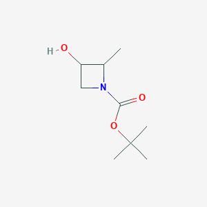 tert-Butyl 3-hydroxy-2-methylazetidine-1-carboxylate chemical structure (CAS 1354955-59-1)