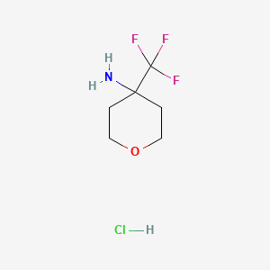 4-(Trifluoromethyl)tetrahydro-2H-pyran-4-amine hydrochloride chemical structure (CAS 1354961-50-4)