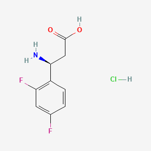 (3S)-3-Amino-3-(2,4-difluorophenyl)propanoic acid hydrochloride chemical structure (CAS 1354970-73-2)