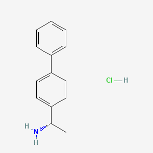 (1S)-1-(4-Phenylphenyl)ethan-1-amine hydrochloride chemical structure (CAS 1354970-76-5)