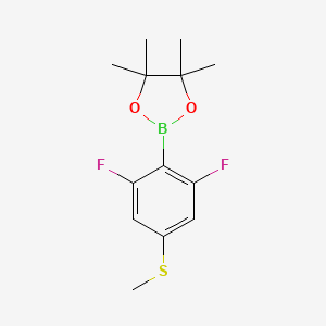 2-(2,6-Difluoro-4-(methylthio)phenyl)-4,4,5,5-tetramethyl-1,3,2-dioxaborolane chemical structure (CAS 1355011-25-4)