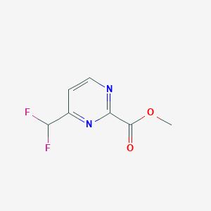 Methyl 4-(difluoromethyl)pyrimidine-2-carboxylate chemical structure (CAS 1355729-56-4)