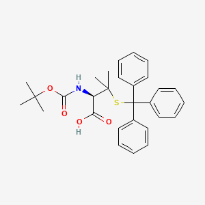 (R)-2-((tert-Butoxycarbonyl)amino)-3-methyl-3-(tritylthio)butanoic acid chemical structure (CAS 135592-13-1)