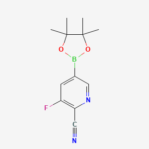 3-Fluoro-5-(4,4,5,5-tetramethyl-1,3,2-dioxaborolan-2-yl)picolinonitrile chemical structure (CAS 1356066-65-3)