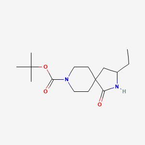 tert-Butyl 3-ethyl-1-oxo-2,8-diazaspiro[4.5]decane-8-carboxylate chemical structure (CAS 1356086-98-0)