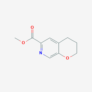 Methyl 3,4-dihydro-2H-pyrano[2,3-c]pyridine-6-carboxylate chemical structure (CAS 1356163-58-0)