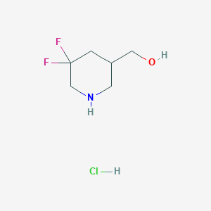 (5,5-Difluoropiperidin-3-yl)methanol hydrochloride chemical structure (CAS 1356338-73-2)