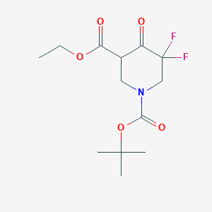 1-tert-Butyl 3-ethyl 5,5-difluoro-4-oxopiperidine-1,3-dicarboxylate chemical structure (CAS 1356338-74-3)