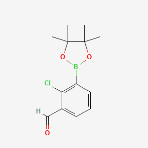2-Chloro-3-(4,4,5,5-tetramethyl-1,3,2-dioxaborolan-2-yl)benzaldehyde chemical structure (CAS 1356401-39-2)