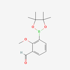 2-Methoxy-3-(4,4,5,5-tetramethyl-1,3,2-dioxaborolan-2-yl)benzaldehyde chemical structure (CAS 1356638-77-1)