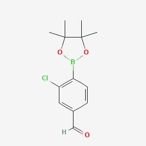 3-Chloro-4-(4,4,5,5-tetramethyl-1,3,2-dioxaborolan-2-yl)benzaldehyde chemical structure (CAS 1356642-60-8)