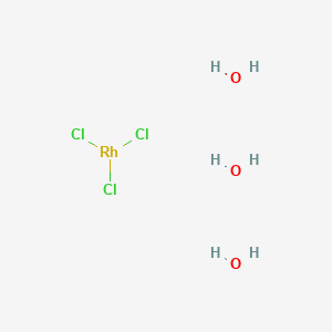 Rhodium(III) chloride trihydrate chemical structure (CAS 13569-65-8)