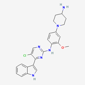 N-(4-(4-Aminopiperidin-1-yl)-2-methoxyphenyl)-5-chloro-4-(1H-indol-3-yl)pyrimidin-2-amine chemical structure (CAS 1356962-20-3)