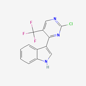 3-(2-Chloro-5-(trifluoromethyl)pyrimidin-4-yl)-1H-indole chemical structure (CAS 1356962-86-1)