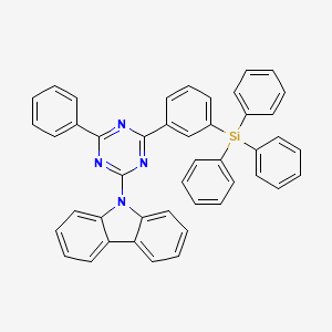 9-(4-Phenyl-6-(3-(triphenylsilyl)phenyl)-1,3,5-triazin-2-yl)-9H-carbazole chemical structure (CAS 1357066-26-2)