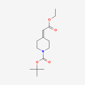 tert-Butyl 4-(2-ethoxy-2-oxoethylidene)piperidine-1-carboxylate chemical structure (CAS 135716-08-4)