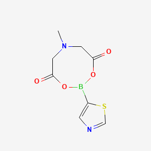 6-Methyl-2-(thiazol-5-yl)-1,3,6,2-dioxazaborocane-4,8-dione chemical structure (CAS 1357387-30-4)