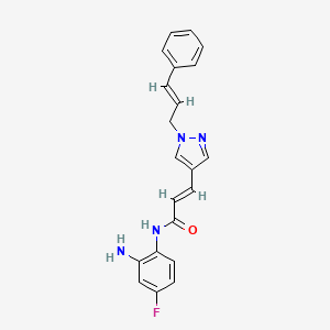 (E)-N-(2-Amino-4-fluorophenyl)-3-(1-cinnamyl-1H-pyrazol-4-yl)acrylamide chemical structure (CAS 1357389-11-7)