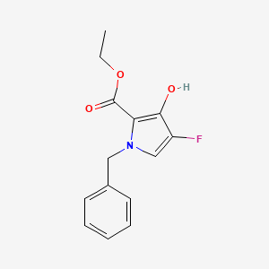Ethyl 1-benzyl-4-fluoro-3-hydroxy-1H-pyrrole-2-carboxylate chemical structure (CAS 1357479-14-1)