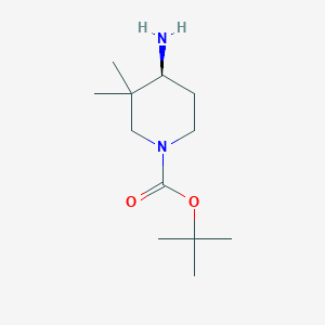 (S)-tert-Butyl 4-amino-3,3-dimethylpiperidine-1-carboxylate chemical structure (CAS 1357600-60-2)