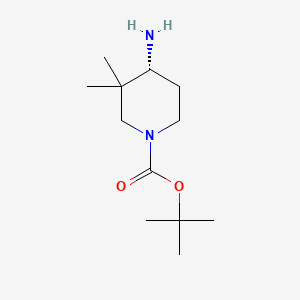 (R)-tert-Butyl 4-amino-3,3-dimethylpiperidine-1-carboxylate chemical structure (CAS 1357600-61-3)