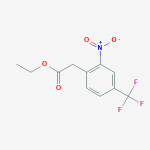 Ethyl 2-(2-nitro-4-(trifluoromethyl)phenyl)acetate chemical structure (CAS 1357626-53-9)
