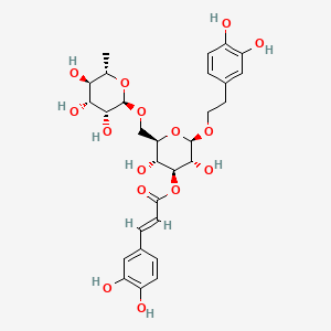 (2R,3R,4S,5R,6R)-2-(3,4-Dihydroxyphenethoxy)-3,5-dihydroxy-6-((((2S,3R,4R,5R,6S)-3,4,5-trihydroxy-6-methyltetrahydro-2H-pyran-2-yl)oxy)methyl)tetrahydro-2H-pyran-4-yl (E)-3-(3,4-dihydroxyphenyl)acrylate chemical structure (CAS 1357910-26-9)