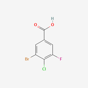 3-Bromo-4-chloro-5-fluorobenzoic acid chemical structure (CAS 1357942-87-0)