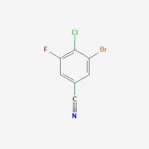 3-Bromo-4-chloro-5-fluorobenzonitrile chemical structure (CAS 1357944-86-5)