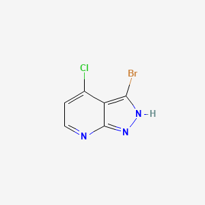 3-Bromo-4-chloro-1H-pyrazolo[3,4-b]pyridine chemical structure (CAS 1357945-38-0)