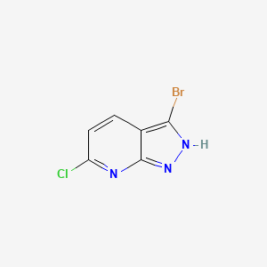 3-Bromo-6-chloro-1H-pyrazolo[3,4-b]pyridine chemical structure (CAS 1357946-70-3)
