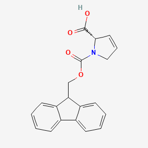 (S)-1-(((9H-Fluoren-9-yl)methoxy)carbonyl)-2,5-dihydro-1H-pyrrole-2-carboxylic acid chemical structure (CAS 135837-63-7)