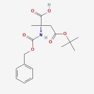 (S)-2-(((Benzyloxy)carbonyl)amino)-4-(tert-butoxy)-2-methyl-4-oxobutanoic acid chemical structure (CAS 135923-94-3)