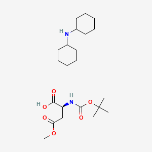 Dicyclohexylamine (S)-2-((tert-butoxycarbonyl)amino)-4-methoxy-4-oxobutanoate chemical structure (CAS 135941-84-3)