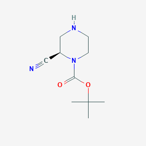 (R)-tert-Butyl 2-cyanopiperazine-1-carboxylate chemical structure (CAS 1359658-44-8)