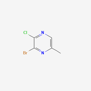 3-Bromo-2-chloro-5-methylpyrazine chemical structure (CAS 1359828-82-2)