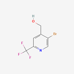 (5-Bromo-2-(trifluoromethyl)pyridin-4-yl)methanol chemical structure (CAS 1359828-97-9)