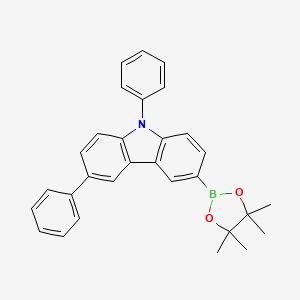 3,9-Diphenyl-6-(4,4,5,5-tetramethyl-1,3,2-dioxaborolan-2-yl)-9H-carbazole chemical structure (CAS 1359833-28-5)