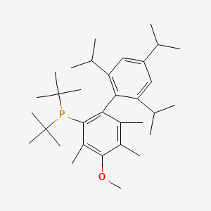 Di-tert-butyl(2',4',6'-triisopropyl-4-methoxy-3,5,6-trimethyl-[1,1'-biphenyl]-2-yl)phosphine chemical structure (CAS 1359986-21-2)