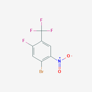 1-Bromo-5-fluoro-2-nitro-4-(trifluoromethyl)benzene chemical structure (CAS 1360438-01-2)