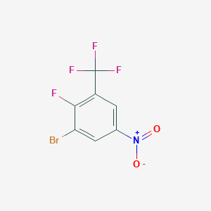 1-Bromo-2-fluoro-5-nitro-3-(trifluoromethyl)benzene chemical structure (CAS 1360438-11-4)