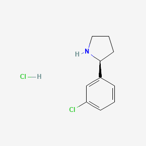 (S)-2-(3-Chlorophenyl)pyrrolidine hydrochloride chemical structure (CAS 1360440-58-9)