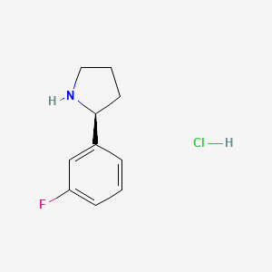 (S)-2-(3-Fluorophenyl)pyrrolidine hydrochloride chemical structure (CAS 1360442-16-5)