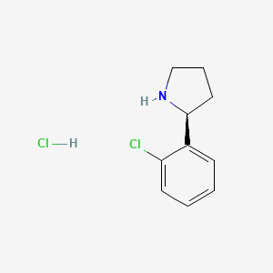 (S)-2-(2-Chlorophenyl)pyrrolidine hydrochloride chemical structure (CAS 1360442-34-7)
