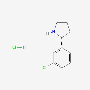 (R)-2-(3-Chlorophenyl)pyrrolidine hydrochloride chemical structure (CAS 1360442-43-8)