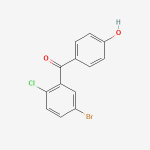 (5-Bromo-2-chlorophenyl)(4-hydroxyphenyl)methanone chemical structure (CAS 1360568-68-8)