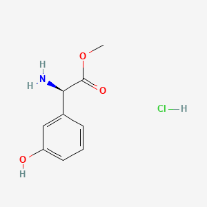 Methyl (R)-2-amino-2-(3-hydroxyphenyl)acetate hydrochloride chemical structure (CAS 136057-18-6)