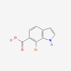 7-Bromo-1H-indole-6-carboxylic acid chemical structure (CAS 1360921-60-3)