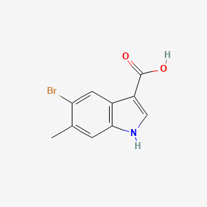 5-Bromo-6-methyl-1H-indole-3-carboxylic acid chemical structure (CAS 1360928-54-6)