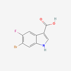 6-Bromo-5-fluoro-1H-indole-3-carboxylic acid chemical structure (CAS 1360931-06-1)